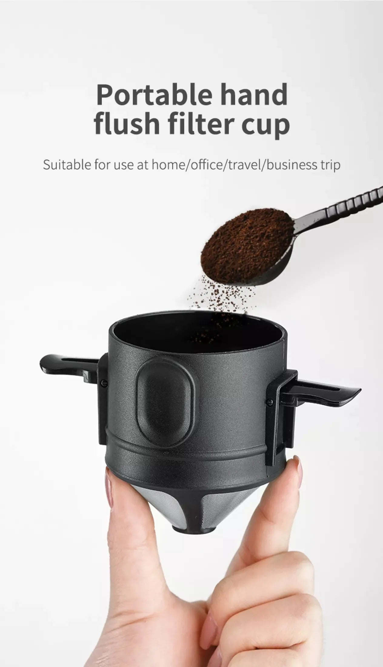 Portable Foldable Coffee Filter Stainless Steel Easy Clean Reusable Coffee Funnel