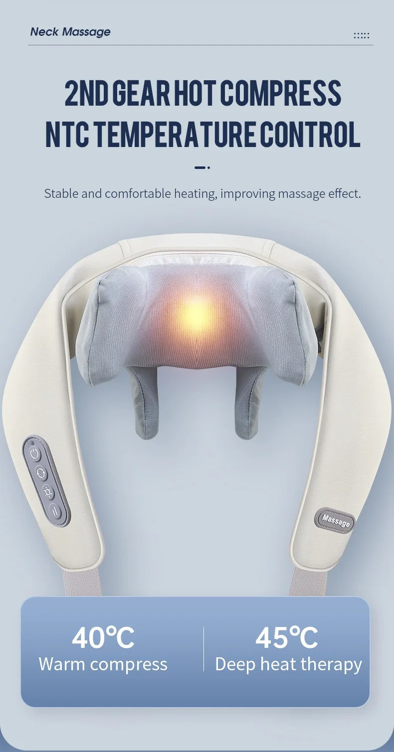 Mini Rechargeable Neck and Shoulder Massager with Heat for Muscle Pain Relief