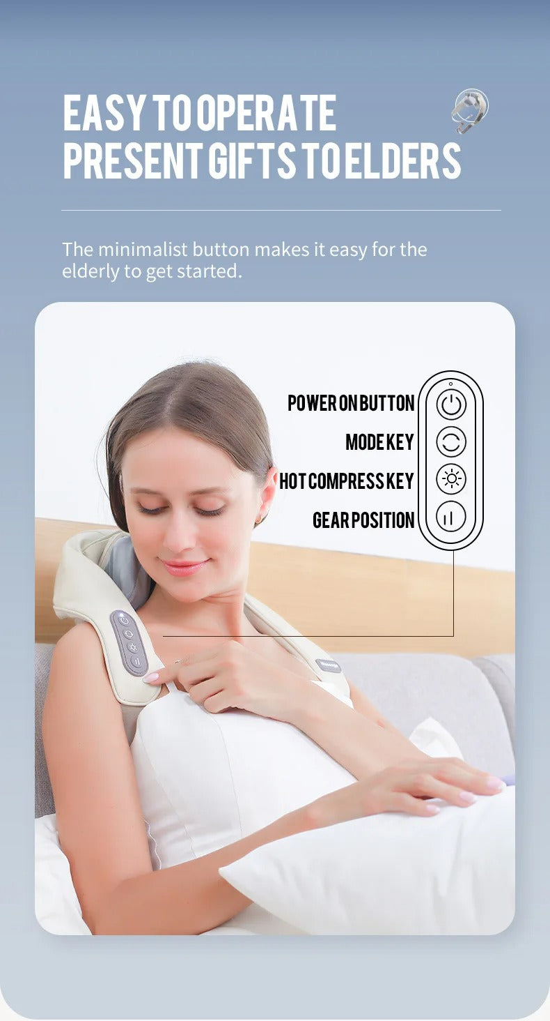 Mini Rechargeable Neck and Shoulder Massager with Heat for Muscle Pain Relief