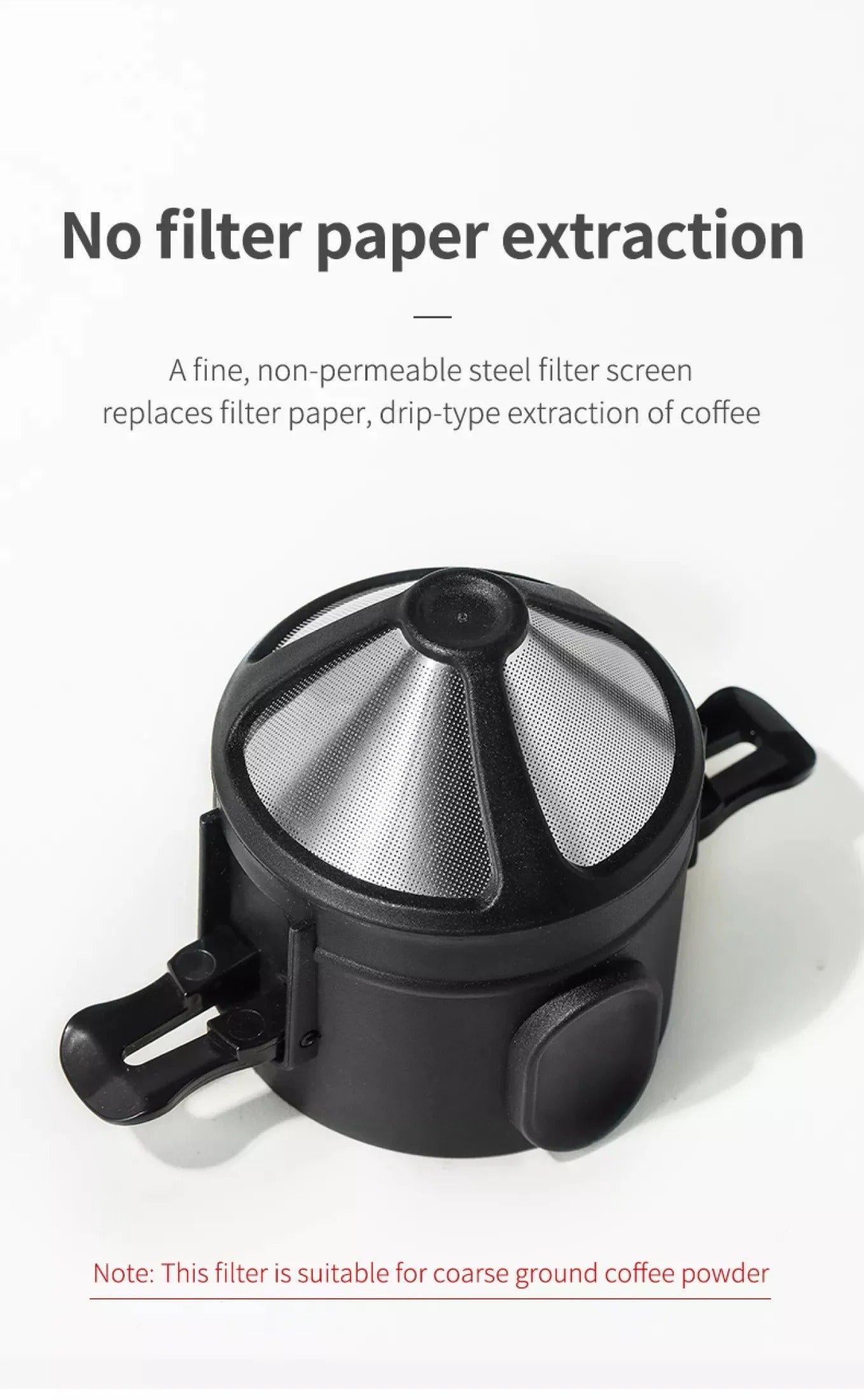 Portable Foldable Coffee Filter Stainless Steel Easy Clean Reusable Coffee Funnel