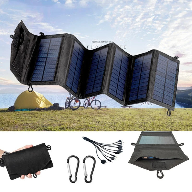 500W Folding Solar Panels Portable Polysilicon Solar Panel Charger USB 5V DC