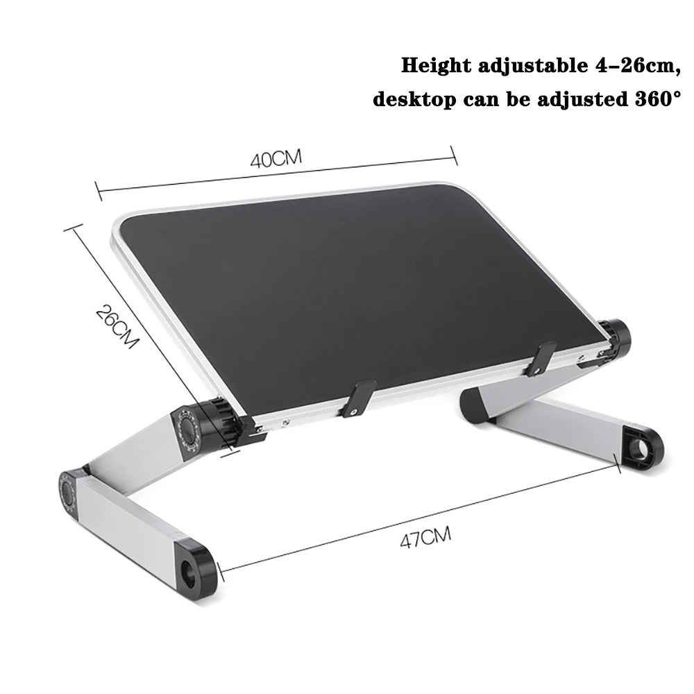 Adjustable Aluminum Laptop Desk/Stand/Table Vented With Mouse Pad