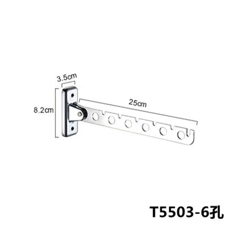 Wall-Mounted Folding Clothes Hanger with Retractable Drying Rack