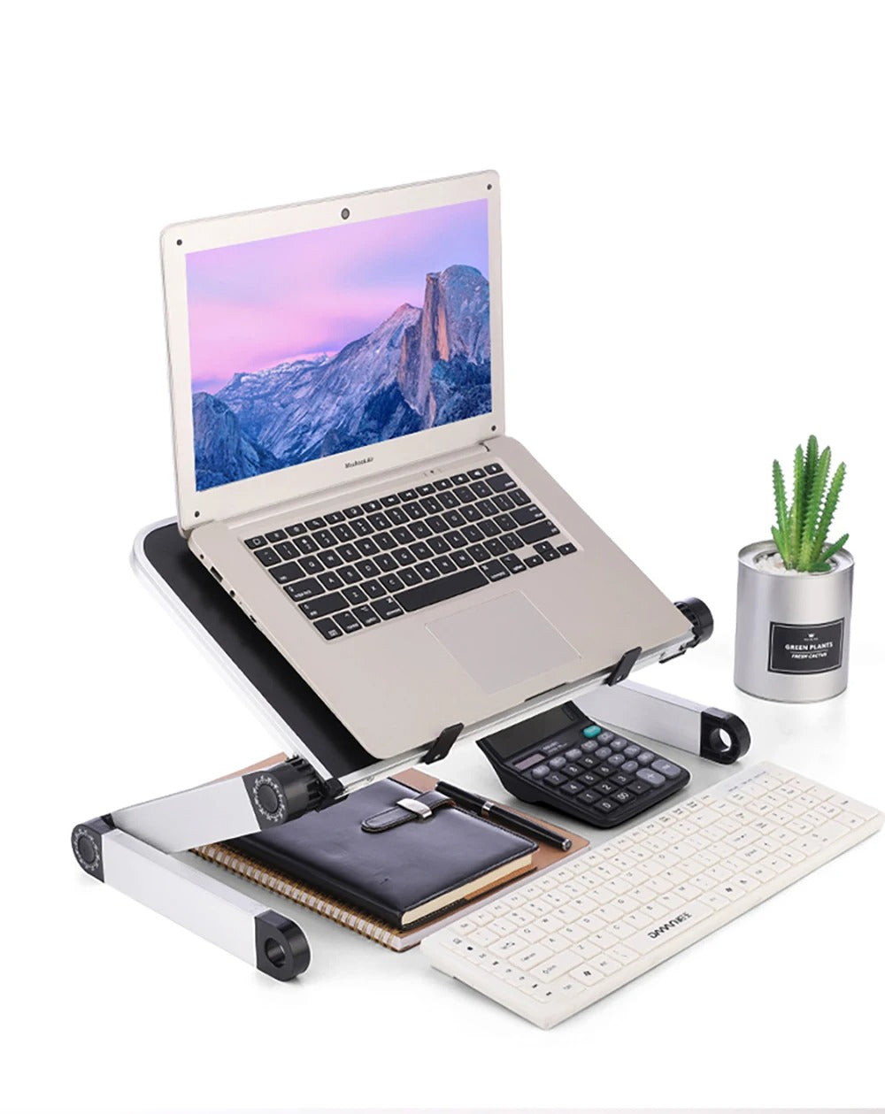 Adjustable Aluminum Laptop Desk/Stand/Table Vented With Mouse Pad