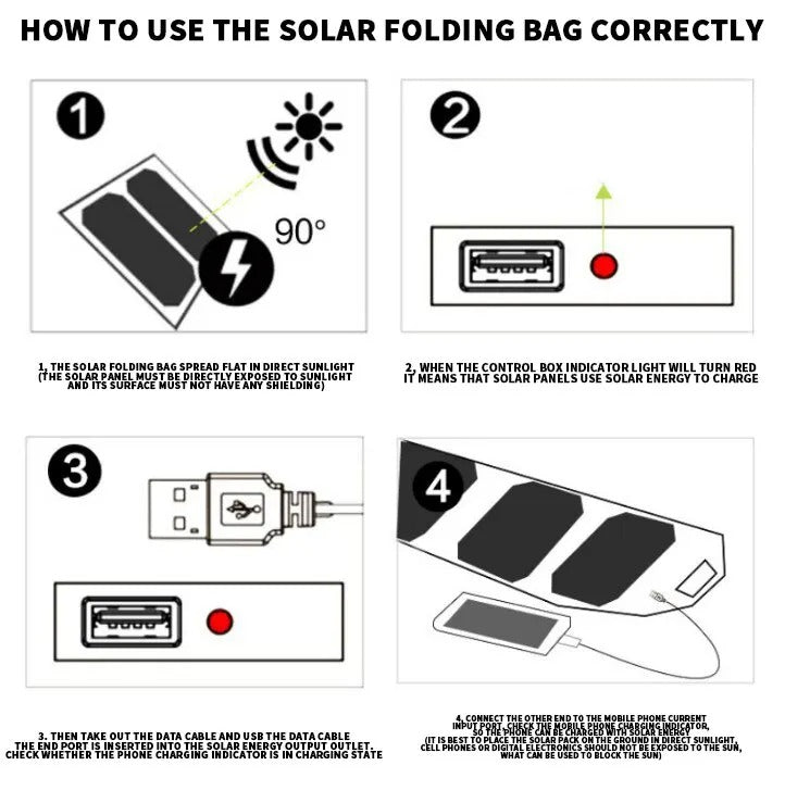 Solar Panels Chargers Foldable Solar Panel Charger with USB Output Device Camping Tool