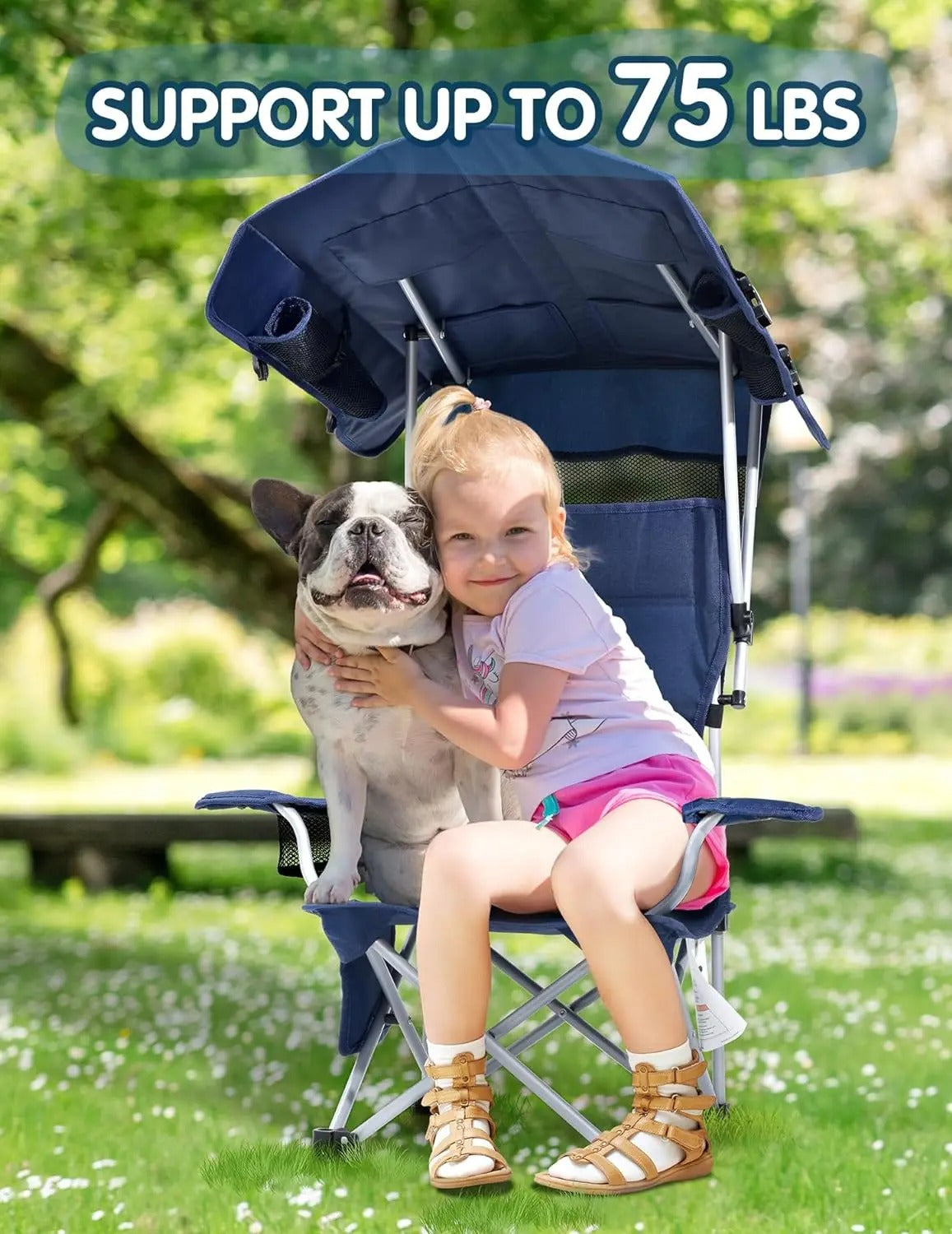 Retractable Sun Canopy Camping Chair