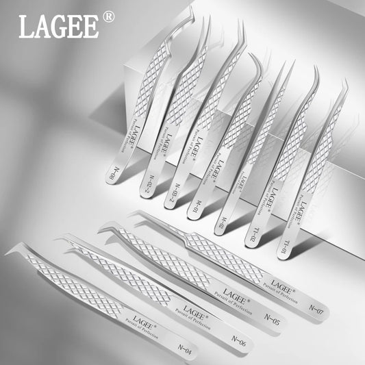 LAGEE Eyelash & Eyebrow Tweezer - Diamond Grip - 420 Stainless Steel