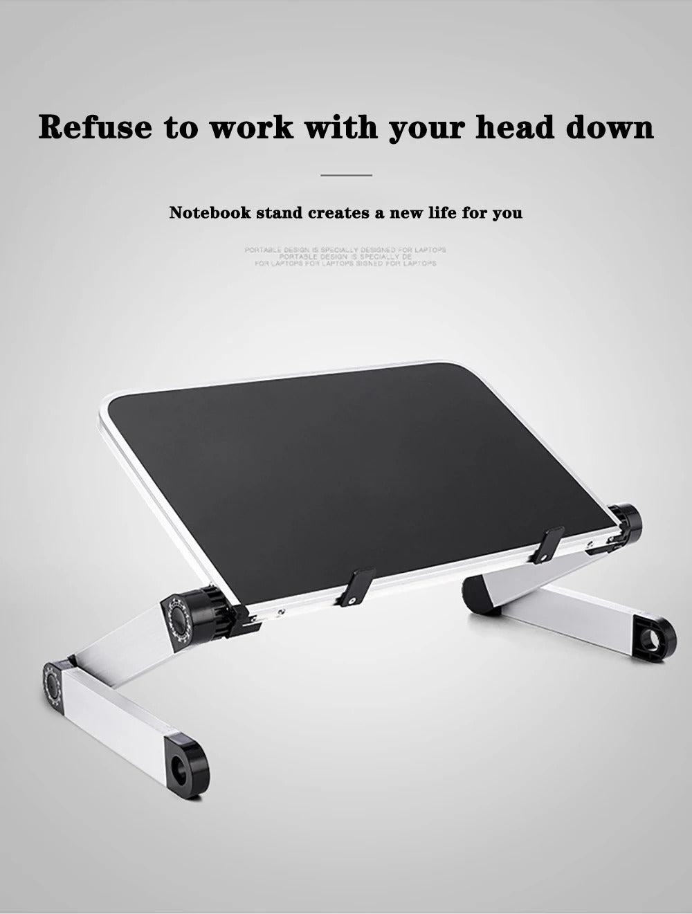 Adjustable Aluminum Laptop Desk/Stand/Table Vented With Mouse Pad