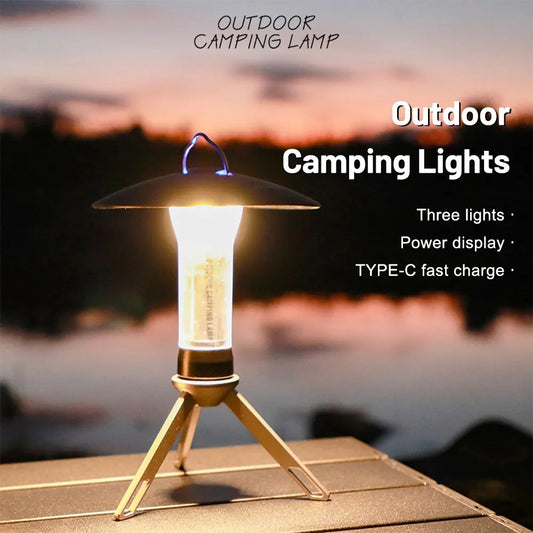 LED Camping Tent Light USB Rechargeable 3 Lighting Modes