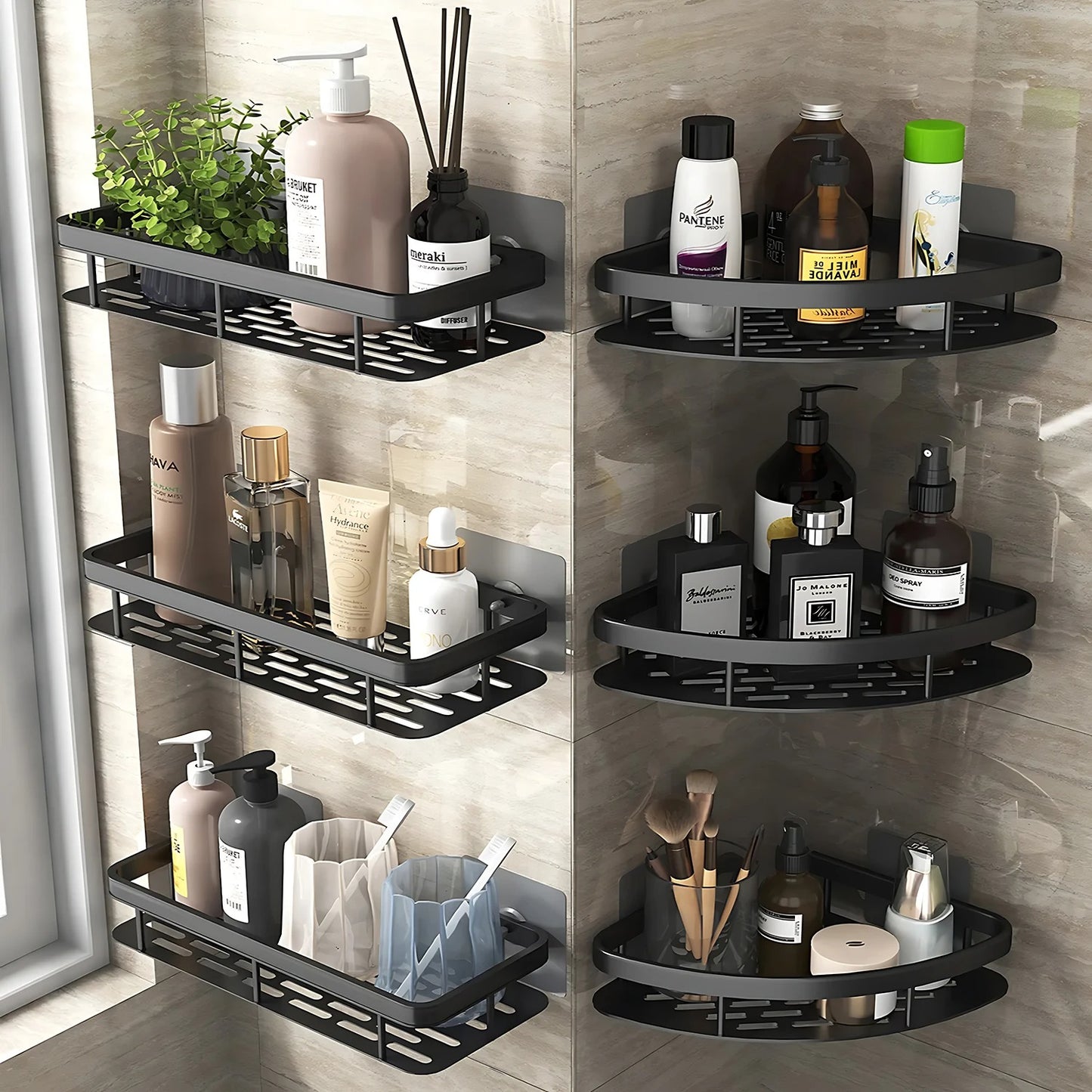 Bathroom Shelf Kitchen Storage Organizer Aluminum Alloy Bathroom Accessories