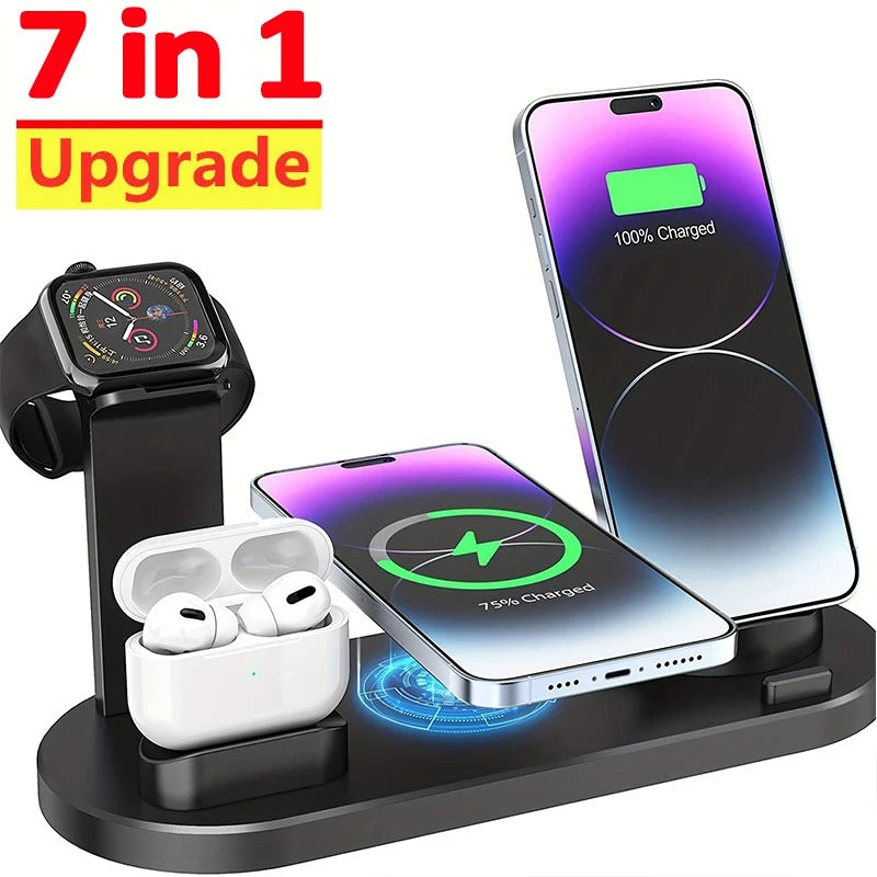 30W 7-in-1 Wireless Charger for iPhone 14/13/12 Pro Max, Airpods Pro, iWatch 8/7