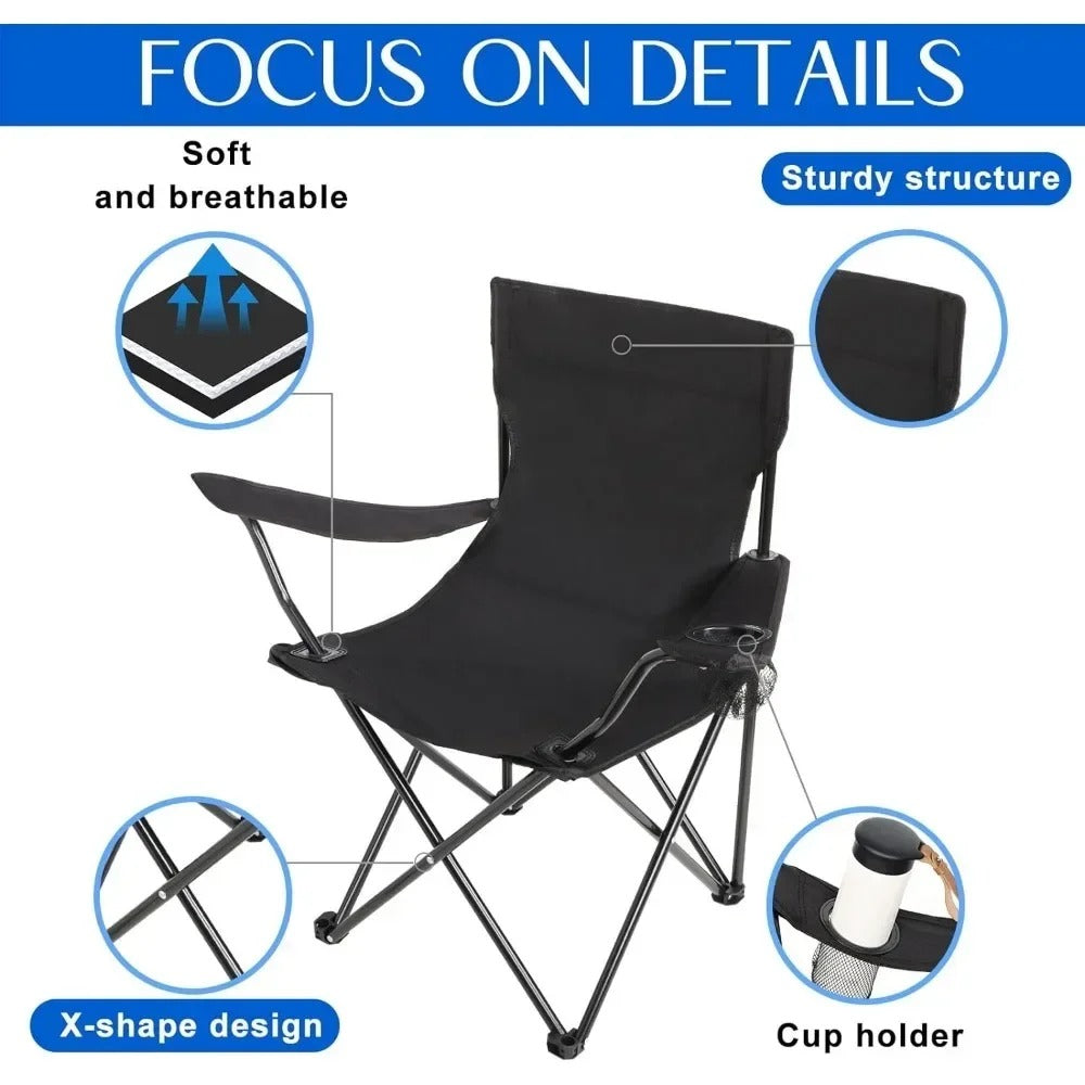 Folding Camping Chair Portable Beach Chair Outdoor Folding Chair With Mesh Cup Holder Foldable