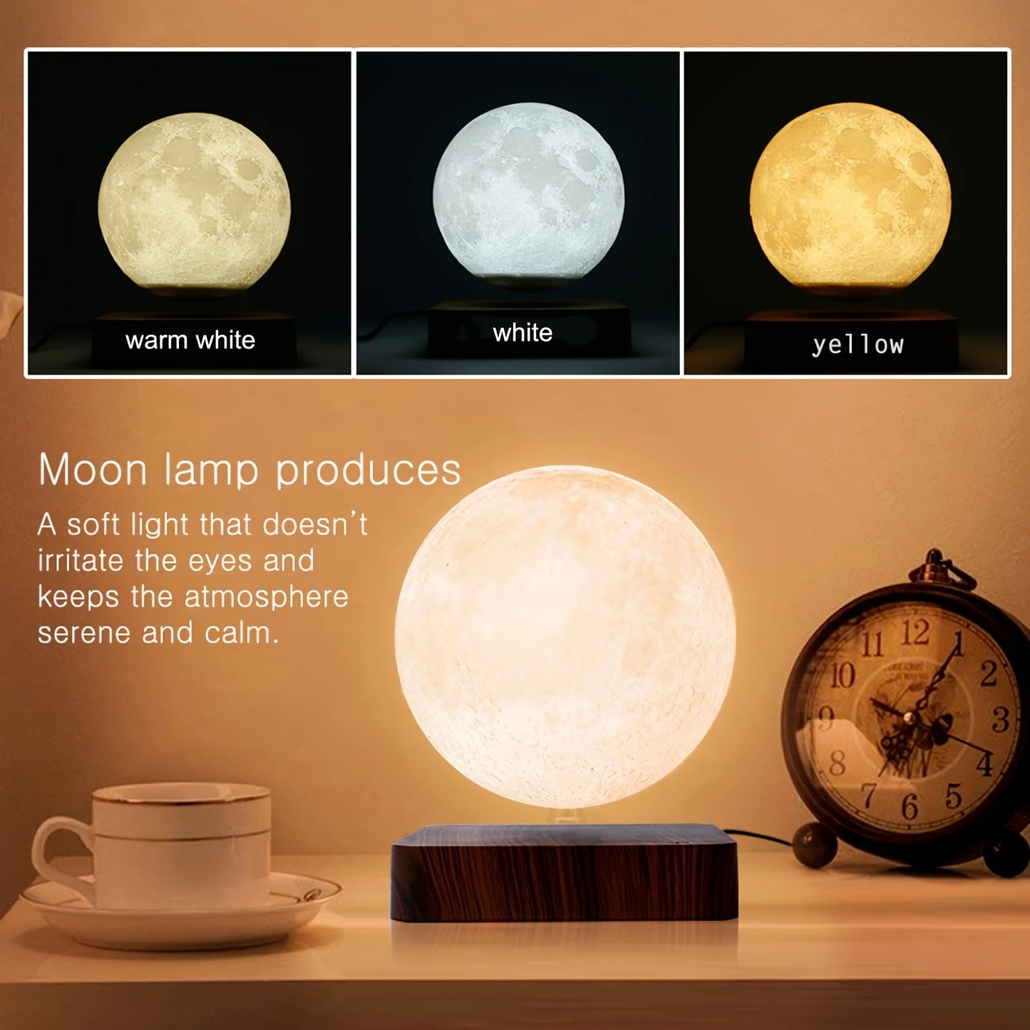 Levitating Moon Magnetic Floating Night Light