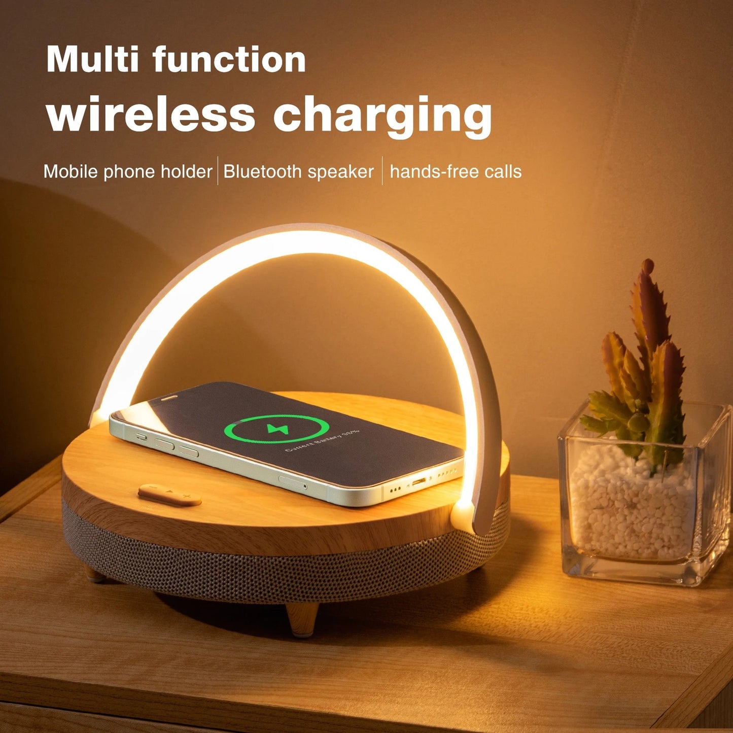 Bluetooth Speaker Wireless Charger with LED Light