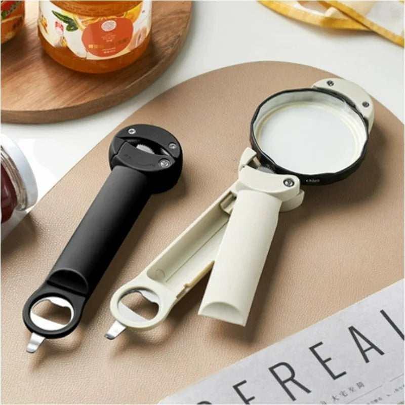 Stainless Steel Adjustable Cap Screwer Multifunctional Retractable Bottle Opener