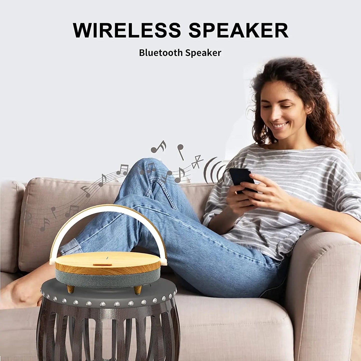 Bluetooth Speaker Wireless Charger with LED Light