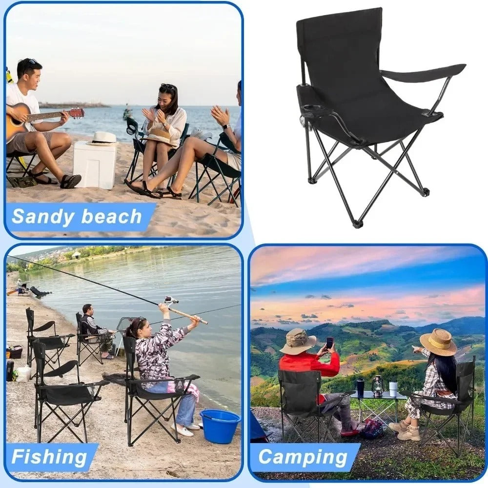 Folding Camping Chair Portable Beach Chair Outdoor Folding Chair With Mesh Cup Holder Foldable