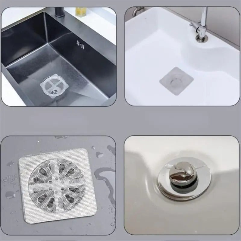 Disposable Shower Drain Hair Catcher for Home Drain Protectors Waterproof Mesh Sticker