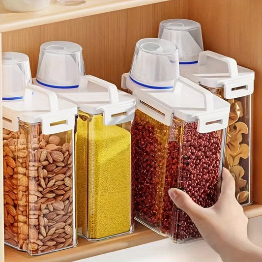 Portable and Leak-Proof Food Storage Box for Grains, Nuts, Flour, and Rice - Kitchen Organizers