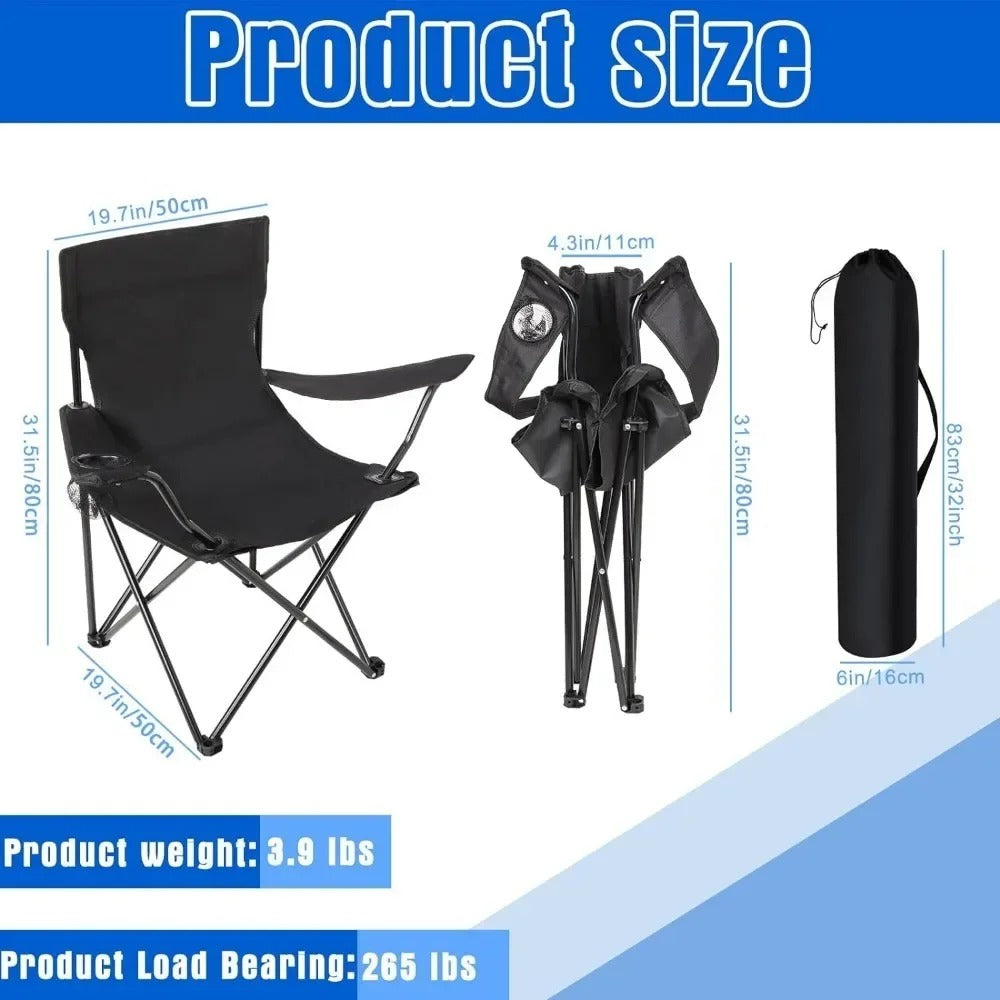 Folding Camping Chair Portable Beach Chair Outdoor Folding Chair With Mesh Cup Holder Foldable