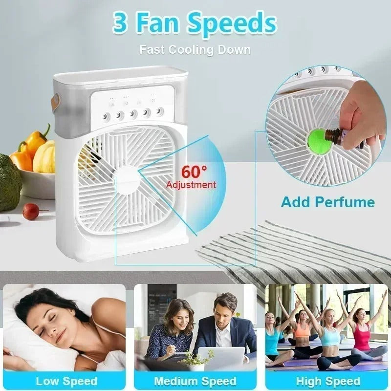 Portable Air Conditioner Fan, 3 In 1 Ice Mist Mini Evaporative Portable Air Cooler