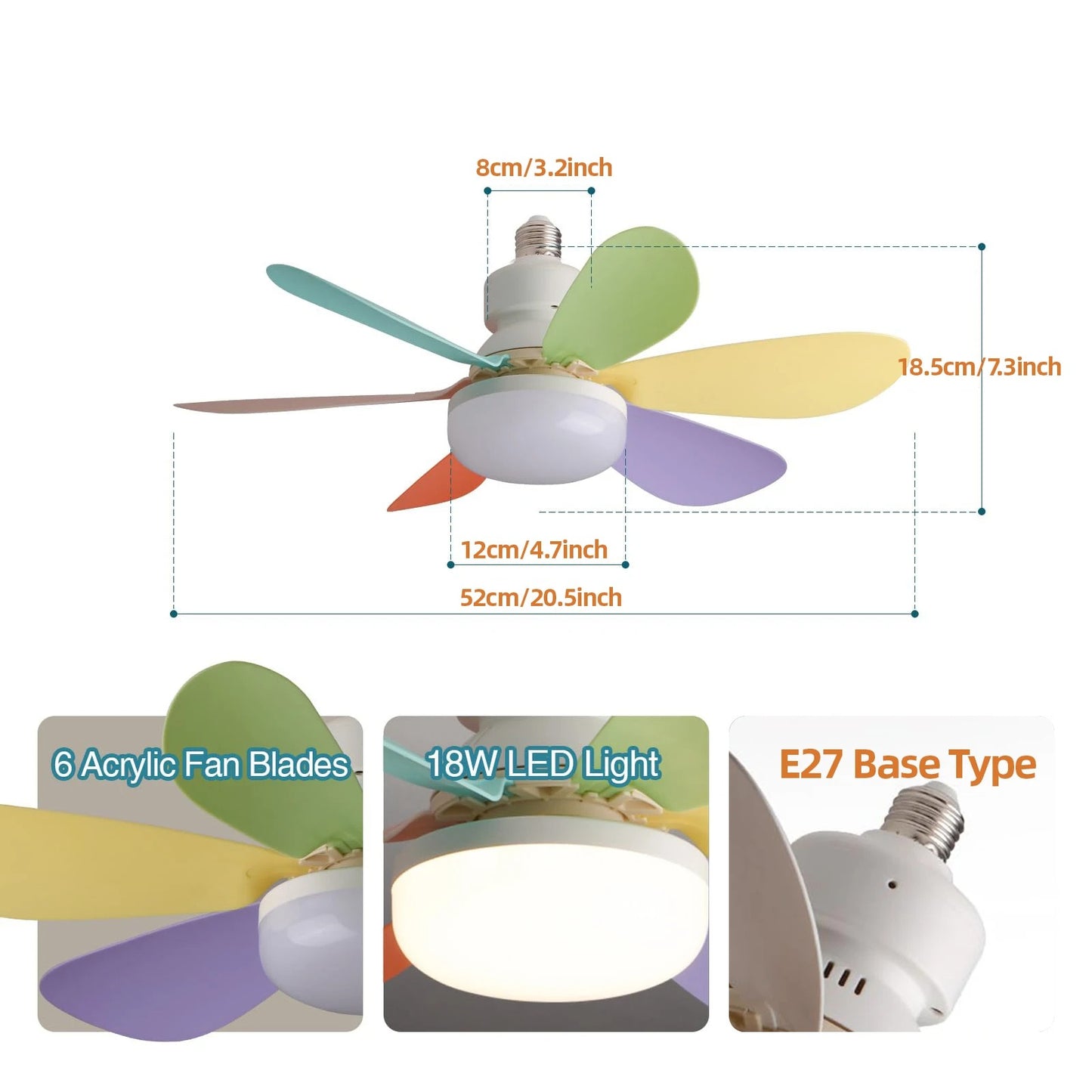 LED Ceiling Fan Light - Flower Fan Light