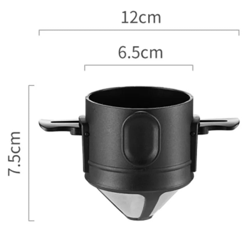 Portable Foldable Coffee Filter Stainless Steel Easy Clean Reusable Coffee Funnel