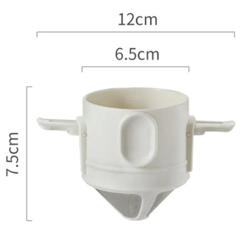 Portable Foldable Coffee Filter Stainless Steel Easy Clean Reusable Coffee Funnel